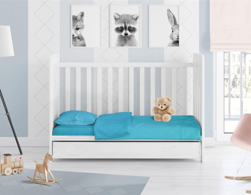 ΣΕΝΤΟΝΙΑ ΣΕΤ 3 τεμ bebe Solid 493 120Χ160 Turquoise Cotton 100%