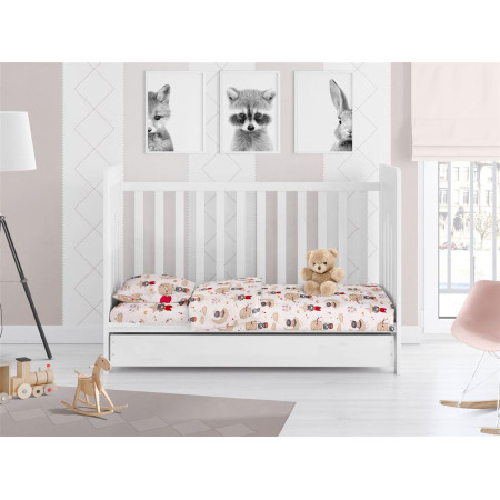 ΚΑΤΩΣΕΝΤΟΝΟ ΜΕ ΛΑΣΤΙΧΟ bebe Reach the stars 190 0,70X1,40X0,15 Beige Cotton 100%