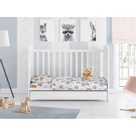 ΚΑΤΩΣΕΝΤΟΝΟ ΜΕ ΛΑΣΤΙΧΟ bebe Reach the stars 191 0,70X1,40X0,15 Sky blue Cotton 100%
