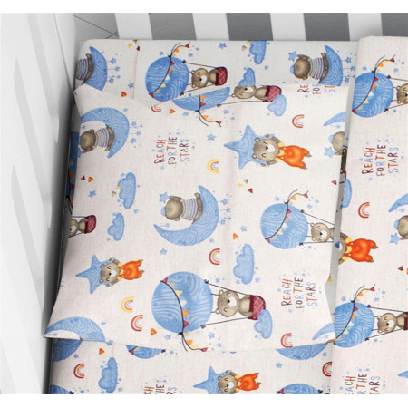 ΜΑΞΙΛΑΡΟΘΗΚΗ ΕΜΠΡΙΜΕ bebe Reach the stars 191 35Χ45 Sky blue Cotton 100%