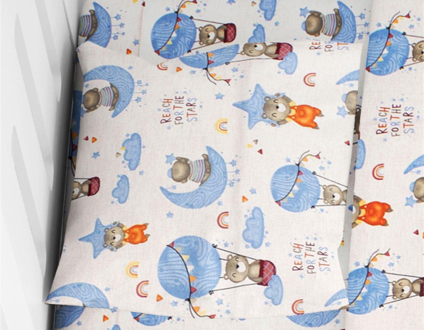 ΜΑΞΙΛΑΡΟΘΗΚΗ ΕΜΠΡΙΜΕ bebe Reach the stars 191 35Χ45 Sky blue Cotton 100%