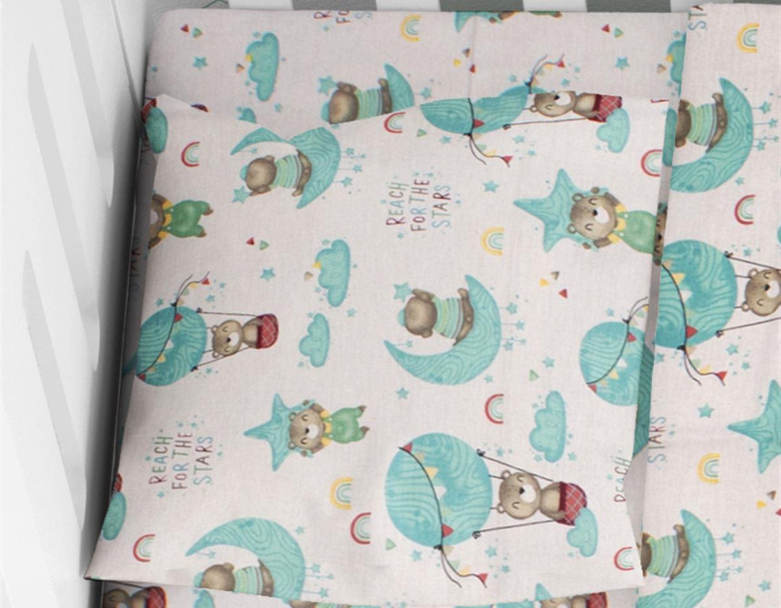 ΜΑΞΙΛΑΡΟΘΗΚΗ ΕΜΠΡΙΜΕ bebe Reach the stars 192 35Χ45 Green Cotton 100%