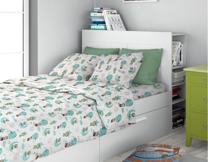 ΠΑΠΛΩΜΑΤΟΘΗΚΗ ΕΜΠΡΙΜΕ kids Reach the stars 192 160Χ240 Green Cotton 100%