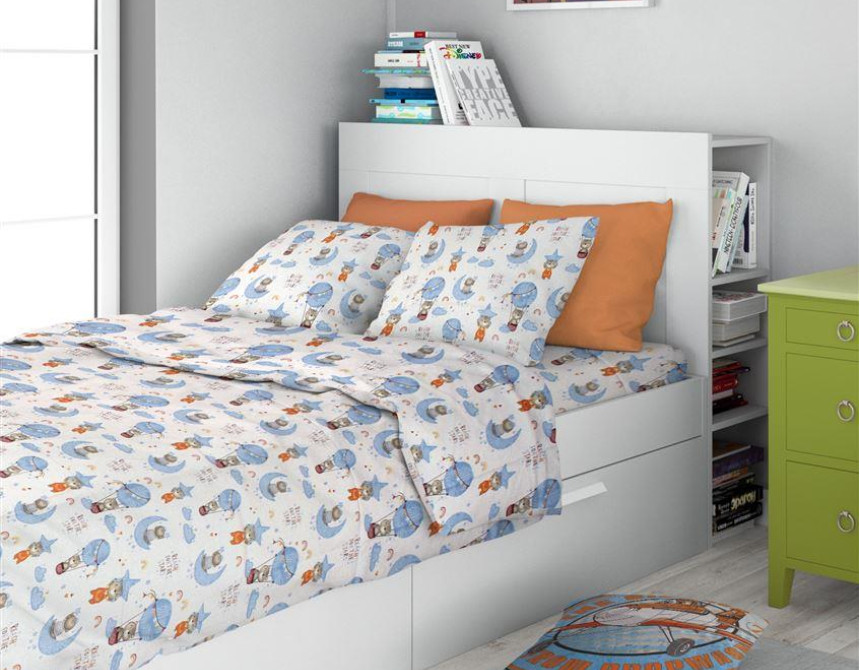 ΣΕΝΤΟΝΙΑ ΕΜΠΡΙΜΕ ΣΕΤ 3 τεμ kids Reach the stars 191 160Χ240 Sky blue Cotton 100%