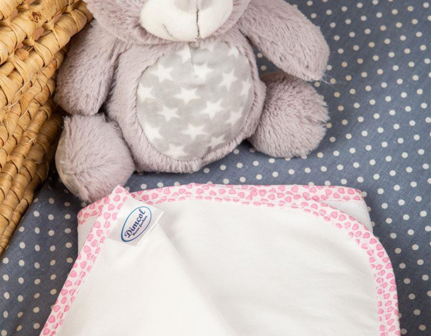 ΣΕΛΤΕΔΑΚΙ ΑΔΙΑΒΡΟΧΟ bebe 12 67Χ90 ΛΕΥΚΟ/ΡΟΖ Cotton 100%