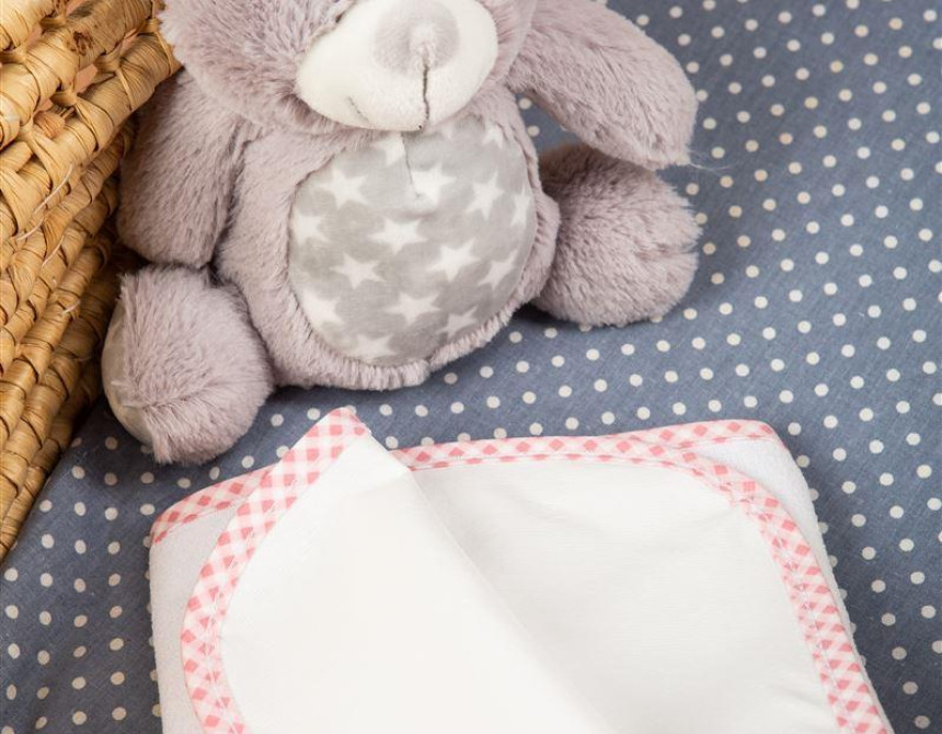 ΣΕΛΤΕΔΑΚΙ ΑΔΙΑΒΡΟΧΟ bebe 33 67Χ90 ΛΕΥΚΟ/ΡΟΖ Cotton 100%