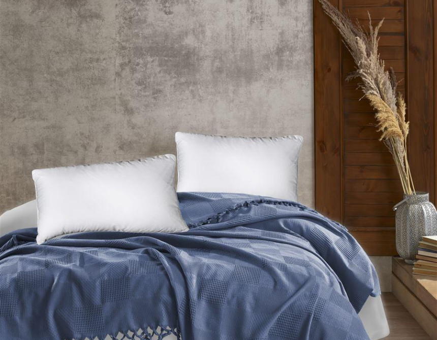 ΚΟΥΒΕΡΤΑ ΠΙΚΕ Jacquard 220Χ240 Classic blue Cotton 100%