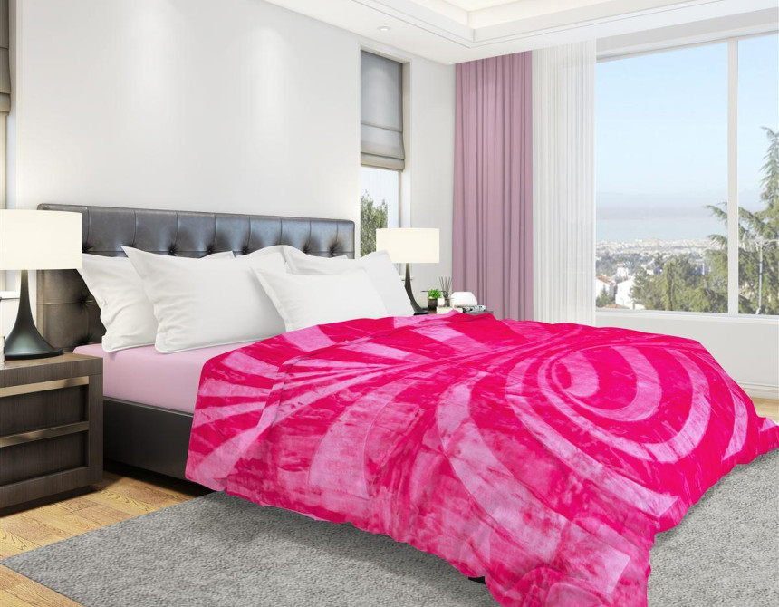 ΚΟΥΒΕΡΤΑ  ΑΝΑΓΛΥΦΗ  160X220 ΦΟΥΞΙΑ Polyester