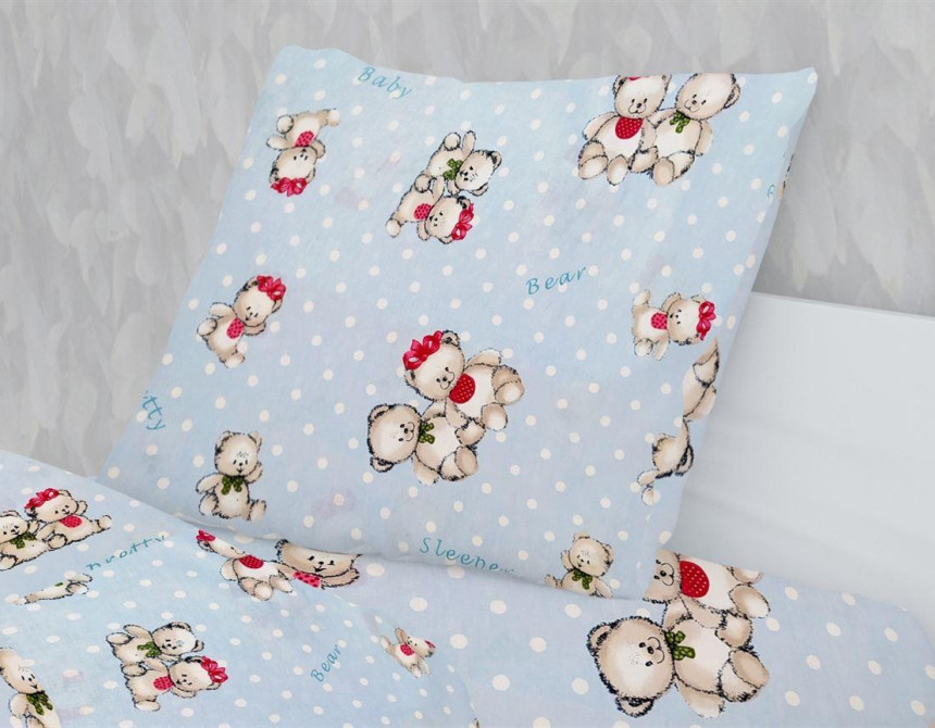 ΜΑΞΙΛΑΡΟΘΗΚΗ ΕΜΠΡΙΜΕ kids Two Lovely Bears 64 50Χ70 Blue Cotton 100%
