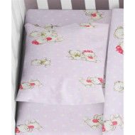 ΜΑΞΙΛΑΡΟΘΗΚΗ ΕΜΠΡΙΜΕ bebe Two Lovely Bears 65 35Χ45 Lila Cotton 100%