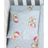 ΜΑΞΙΛΑΡΟΘΗΚΗ ΕΜΠΡΙΜΕ bebe Two Lovely Bears 64 35Χ45 Blue Cotton 100%
