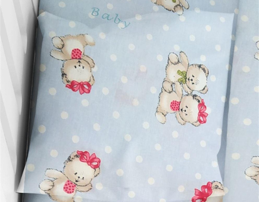 ΜΑΞΙΛΑΡΟΘΗΚΗ ΕΜΠΡΙΜΕ bebe Two Lovely Bears 64 35Χ45 Blue Cotton 100%