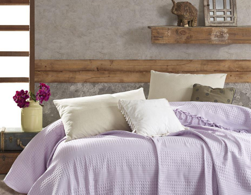 ΚΟΥΒΕΡΤΑ ΠΙΚΕ Dobby 220Χ240 Lila Cotton 100%