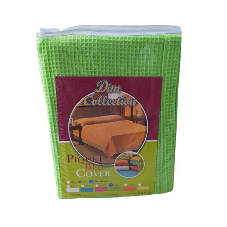 ΚΟΥΒΕΡΤΑ ΠΙΚΕ 220Χ240 με φάσα περιμετρικά Green Cotton 100%