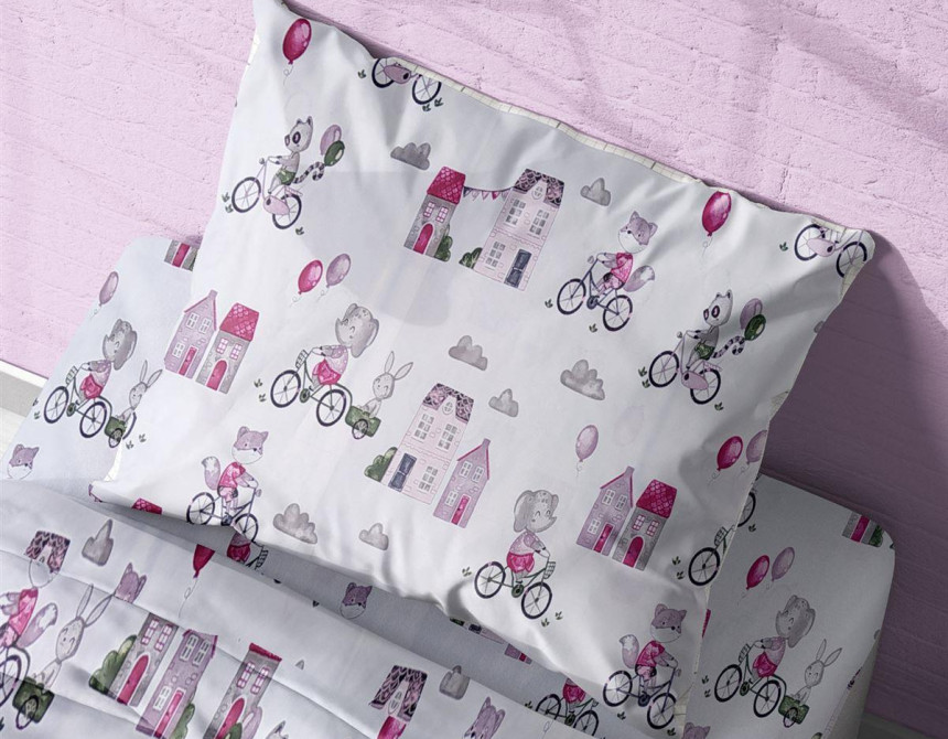 ΜΑΞΙΛΑΡΟΘΗΚΗ ΕΜΠΡΙΜΕ kids Bicycle 416 50Χ70 White-Bordeaux Cotton 100%
