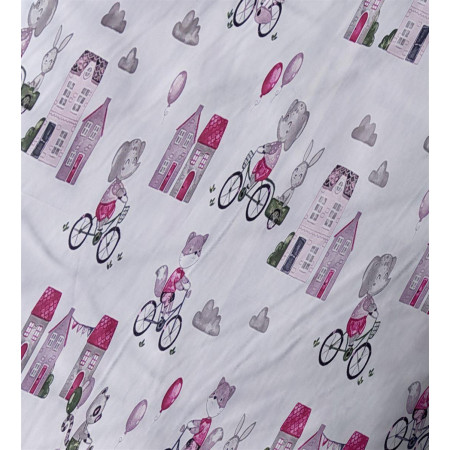 ΠΑΝΑ ΧΑΣΕΣ bebe Bicycle 416 80X80 White-Bordeaux Cotton 100%