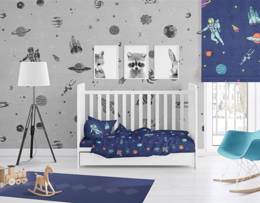 ΚΑΤΩΣΕΝΤΟΝΟ ΜΕ ΛΑΣΤΙΧΟ bebe Space 189 0,70X1,40X0,15 Blue Cotton 100%