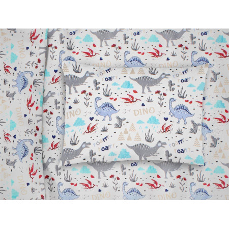 ΜΑΞΙΛΑΡΟΘΗΚΗ ΕΜΠΡΙΜΕ bebe Dino 309 35Χ45 White-Blue Cott/Pol 70/30