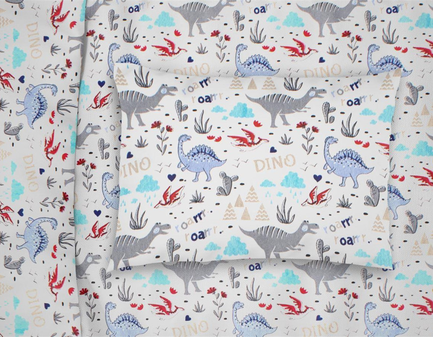 ΜΑΞΙΛΑΡΟΘΗΚΗ ΕΜΠΡΙΜΕ bebe Dino 309 35Χ45 White-Blue Cott/Pol 70/30