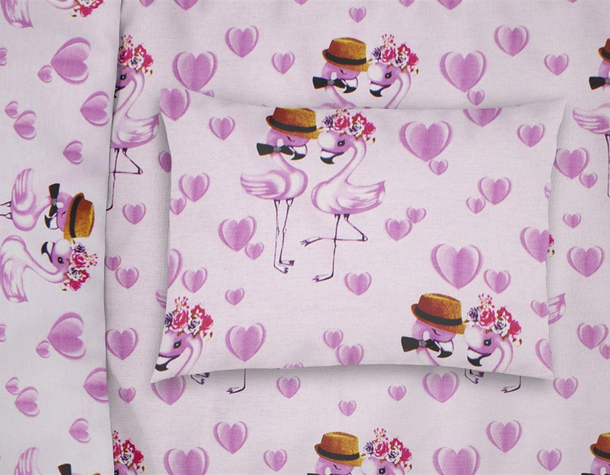 ΜΑΞΙΛΑΡΟΘΗΚΗ ΕΜΠΡΙΜΕ bebe Flamingo 169 35Χ45 Lila Cotton 100%