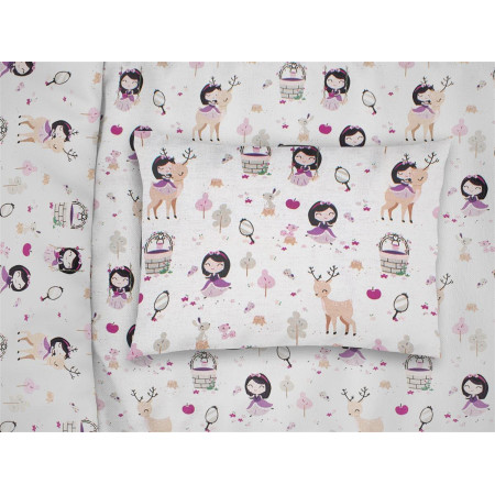 ΜΑΞΙΛΑΡΟΘΗΚΗ ΕΜΠΡΙΜΕ bebe Lily & Deer 179 35X45 White-Pink Cotton 100%
