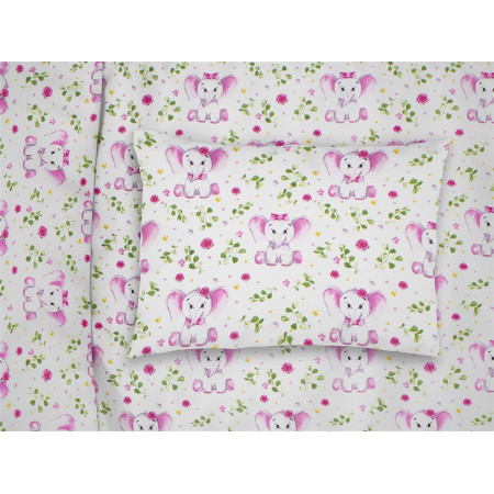 ΜΑΞΙΛΑΡΟΘΗΚΗ ΕΜΠΡΙΜΕ kids Elephant 173 50Χ70 White-Pink Cotton 100%
