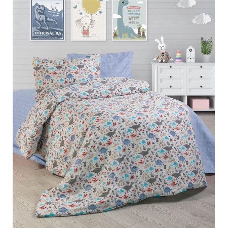 ΠΑΠΛΩΜΑΤΟΘΗΚΗ ΕΜΠΡΙΜΕ kids Dino 309 160Χ240 White-Blue Cott/Pol 70/30