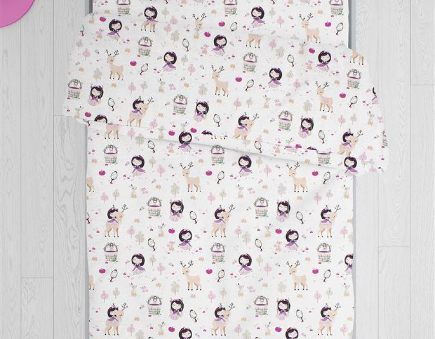 ΠΑΠΛΩΜΑΤΟΘΗΚΗ ΕΜΠΡΙΜΕ kids Lily & Deer 179 160X240 White-Pink Cotton 100%