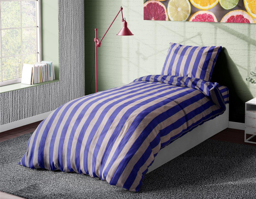 ΣΕΝΤΟΝΙΑ ΒΑΜΒΑΚΟΣΑΤΕΝ ΣΕΤ 3 τεμ. Stripes 157 Purple-Grey 160Χ240 Cotton 100%