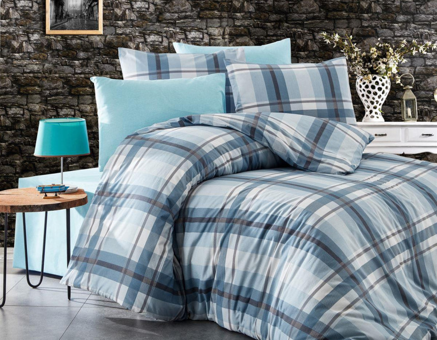ΣΕΝΤΟΝΙΑ ΕΜΠΡΙΜΕ ΣΕΤ 4 τεμ Εκάβη 421 240X270 Sky Blue Cott/Pol 70/30