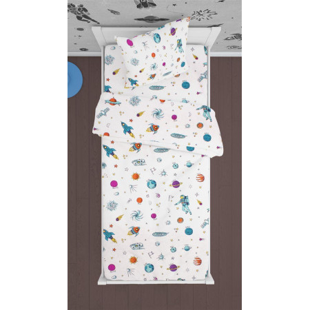 ΣΕΝΤΟΝΙΑ ΕΜΠΡΙΜΕ ΣΕΤ 2 τεμ kids Space 188 160Χ240 White Cotton 100%