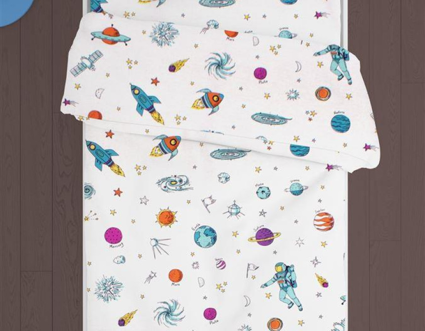 ΣΕΝΤΟΝΙΑ ΕΜΠΡΙΜΕ ΣΕΤ 2 τεμ kids Space 188 160Χ240 White Cotton 100%