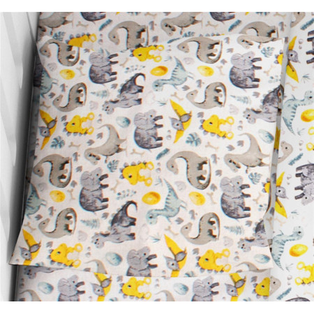 ΜΑΞΙΛΑΡΟΘΗΚΗ ΕΜΠΡΙΜΕ bebe Dinosaur 516 35X45 Grey 100% Cotton