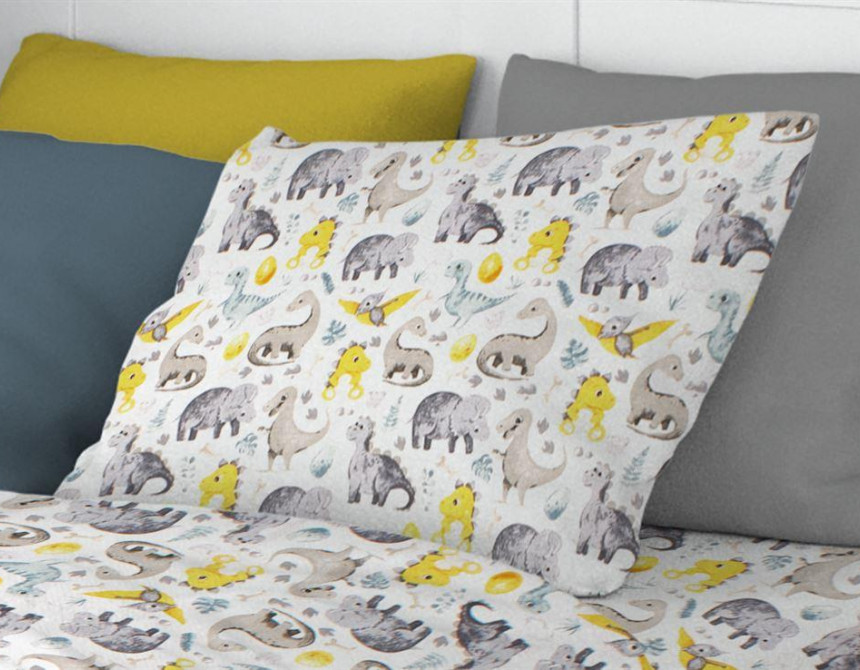ΜΑΞΙΛΑΡΟΘΗΚΗ ΕΜΠΡΙΜΕ kids Dinosaur 516 50X70 Grey 100% Cotton