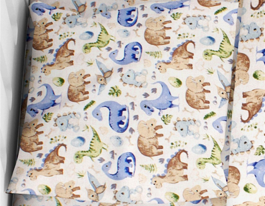 ΜΑΞΙΛΑΡΟΘΗΚΗ ΕΜΠΡΙΜΕ bebe Dinosaur 517 35X45 Sky Blue 100% Cotton