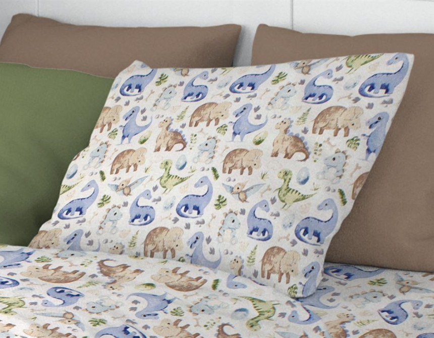 ΜΑΞΙΛΑΡΟΘΗΚΗ ΕΜΠΡΙΜΕ kids Dinosaur 517 50X70 Sky Blue 100% Cotton