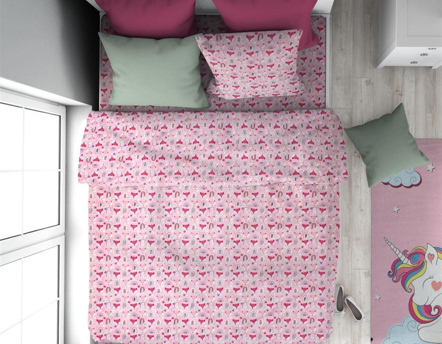 ΠΑΠΛΩΜΑΤΟΘΗΚΗ ΕΜΠΡΙΜΕ kids Fox 525 160X240 Pink 100% Cotton