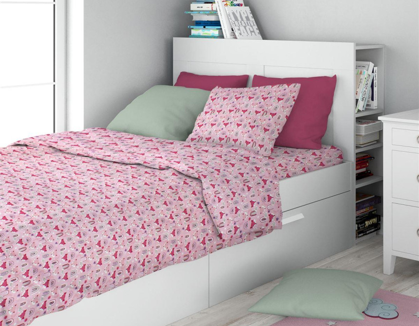 ΣΕΝΤΟΝΙΑ ΕΜΠΡΙΜΕ ΣΕΤ 3 τεμ kids Fox 525 160X240 Pink 100% Cotton
