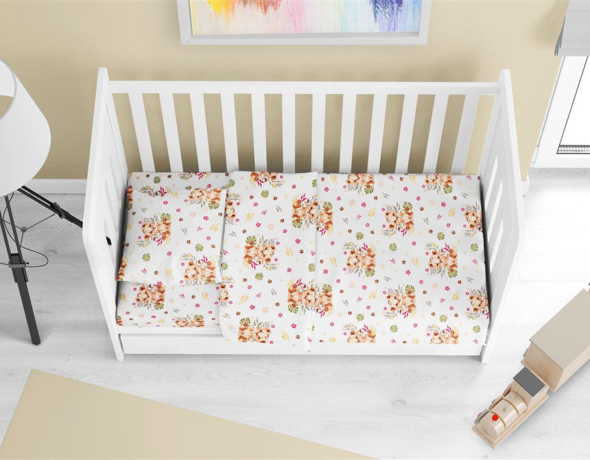 ΚΑΤΩΣΕΝΤΟΝΟ ΜΕ ΛΑΣΤΙΧΟ bebe Lion Cub 530 0,70X1,40X0,15 Beige 100% Cotton