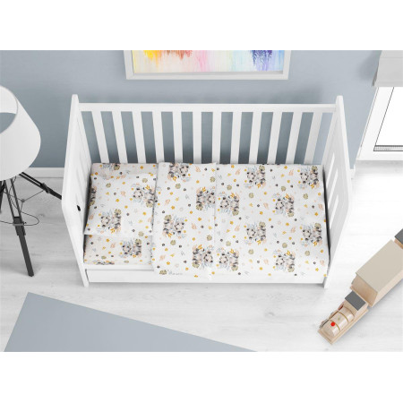 ΚΑΤΩΣΕΝΤΟΝΟ ΜΕ ΛΑΣΤΙΧΟ bebe Lion Cub 531 0,70X1,40X0,15 Grey 100% Cotton