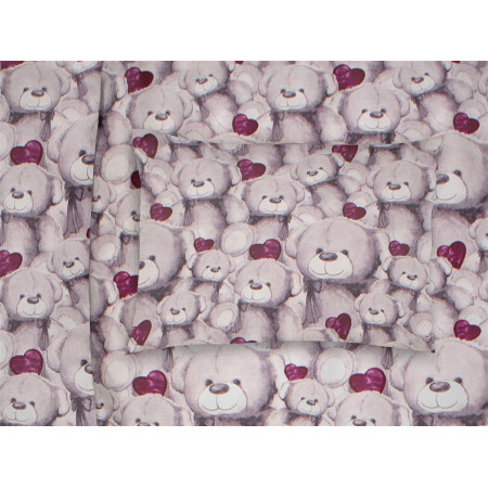 ΜΑΞΙΛΑΡΟΘΗΚΗ ΕΜΠΡΙΜΕ bebe Teddy Bear 536 35X45 Purple 100% Cotton