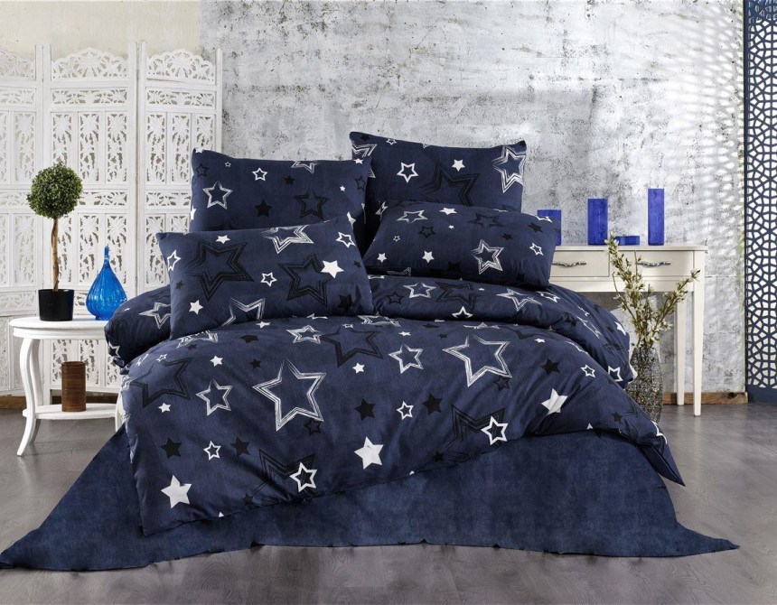 ΣΕΝΤΟΝΙΑ ΕΜΠΡΙΜΕ ΣΕΤ 4 τεμ Γαλαξίας 307 220X240 Dark Blue Cott/Pol 70/30