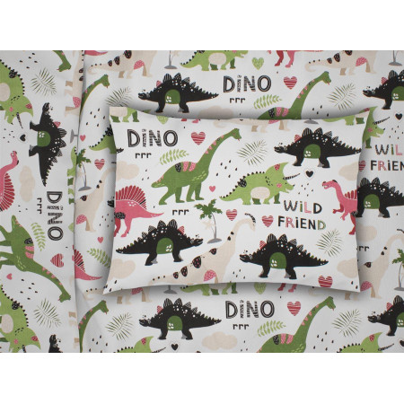 ΜΑΞΙΛΑΡΟΘΗΚΗ ΕΜΠΡΙΜΕ bebe Dinosaur 518 35X45 Multi-Colour 100% Cotton