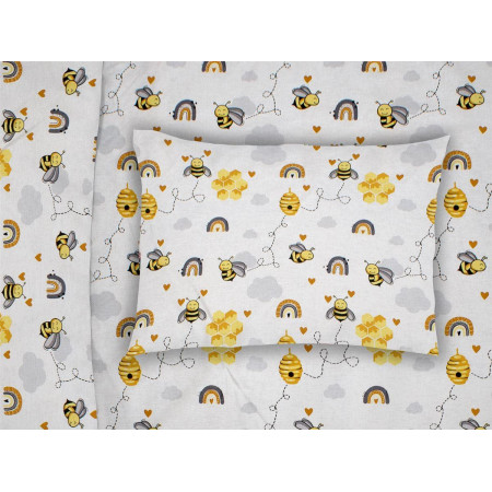 ΜΑΞΙΛΑΡΟΘΗΚΗ ΕΜΠΡΙΜΕ bebe Honey Bee 545 35X45 White-Yellow 100% Cotton