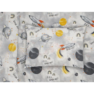 ΜΑΞΙΛΑΡΟΘΗΚΗ ΕΜΠΡΙΜΕ bebe Spaceship 187 35X45 Grey Cotton 100%