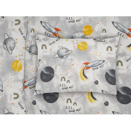 ΜΑΞΙΛΑΡΟΘΗΚΗ ΕΜΠΡΙΜΕ bebe Spaceship 187 35X45 Grey Cotton 100%