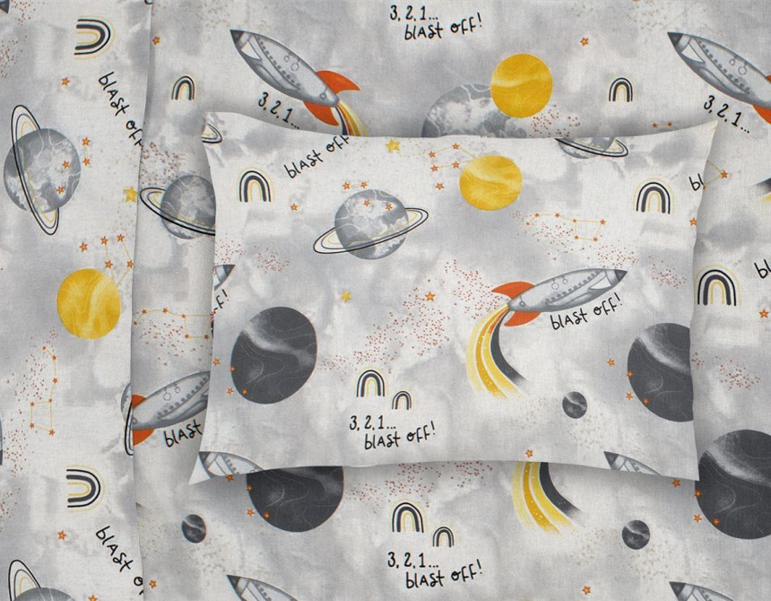 ΜΑΞΙΛΑΡΟΘΗΚΗ ΕΜΠΡΙΜΕ bebe Spaceship 187 35X45 Grey Cotton 100%