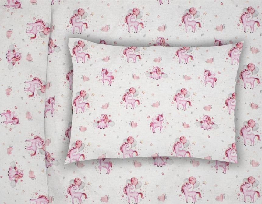 ΜΑΞΙΛΑΡΟΘΗΚΗ ΕΜΠΡΙΜΕ bebe Unicorn 208 35X45 White-Pink Cotton 100%