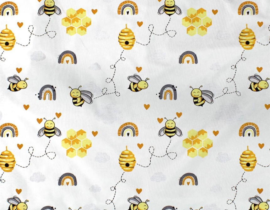 ΠΑΝΑ ΧΑΣΕ bebe Honey Bee 545 80X80 White-Yellow 100% Cotton