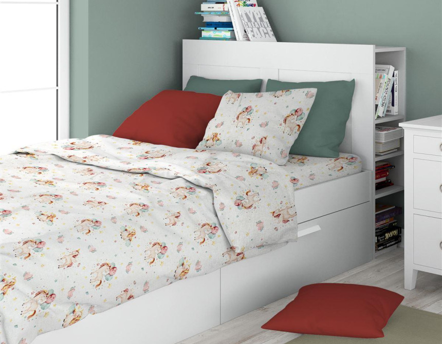 ΣΕΝΤΟΝΙΑ ΕΜΠΡΙΜΕ ΣΕΤ 2 τεμ kids Unicorn 209 160X240 White-Salmon Cotton 100%